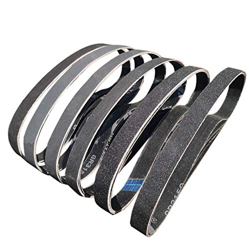 24 PCS 1 x 30 Inch Silicon Carbide Sanding Belts Assortment- 80, 120, 240, 400, 800, 1000 Grits Premium Sander Belts For Knife Sharpening and Metalworking - size: 1 x 30