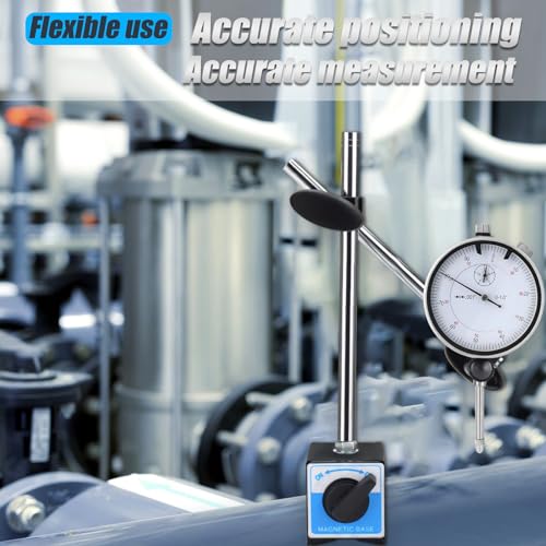 Dial Indicator with Magnetic Base and Point Precision Inspection Set, Dial Test Indicator Long Arm 0-1" Professional Gauge 0.001", Magnetic Dial Indicator Base Holder with Fine Adjustment