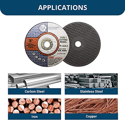 Benchmark Abrasives 3" x .040" x 3/8" Thin Metal Cutting Wheels - 25 Pack