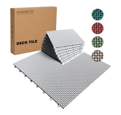 SnapLock DuraGrid 12"x12" Interlocking Deck Tiles, 24 Pack, Gray - color: Gray, size: 24 Pack