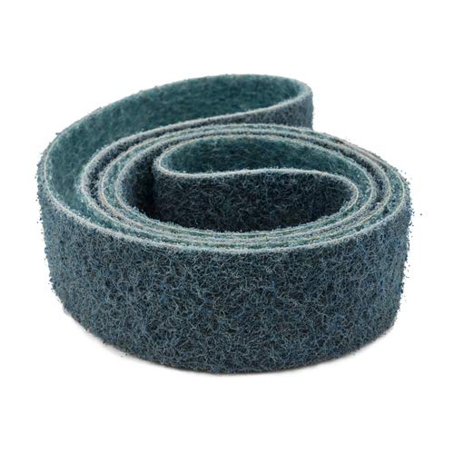 Red Label Abrasives 2 X 42 Inch Non Woven Surface Conditioning Sanding Belts for Knife Makers and Metal Fabricators - Blue Fine Grit Sand Paper - 3 Pack - size: 2x42 Fine Grit - 3 Pk
