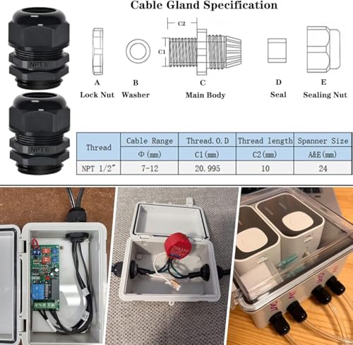 Zulkit 2pcs Junction Box ABS Plastic Dustproof Waterproof IP65 Electrical Boxes Hinged Shell Outdoor Universal Project Enclosure, 5.9 x 3.9 x 2.8 inch - size: 5.9" x 3.9" x 2.8"(2pcs)