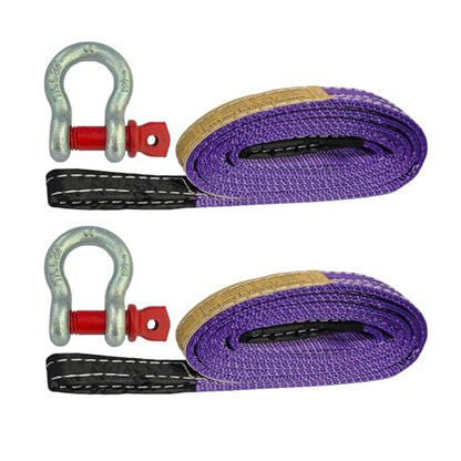 1" × 10' Web Lift Sling Straps with and D Ring Shackle - size: 1 Inch × 10 FT