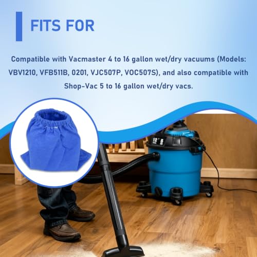 3 pcs Cloth Filter Replacement 916949 Fits Craftsman 2 Gallon VAC, 3 Microlined Filter Bags