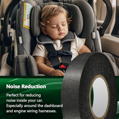 2 Rolls High Temp Wire Harness Tape (100FT Total) – OEM-Grade Automotive Cloth Fabric Tape for Engine Wiring Loom, Cable Protection & Noise Dampening - style: 2-pack