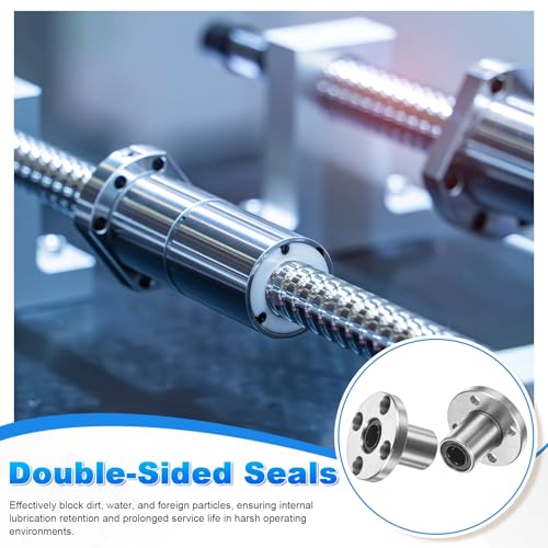 PATIKIL LMK8UU Linear Ball Bearings 8mm Bore Dia 15mm OD 24mm Length 4mm Hole, 2Pcs Round Flange Linear Motion Bushing Double Side Rubber Sealed Rod Liner Shaft for CNC Machine 3D Printer - size: 8mm