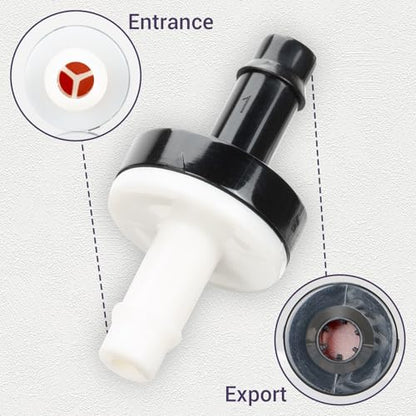 1/4" (6mm) One Way Inline Check Valve Plug-in Barb Non Return Valve ABS Plastic Water Air Systems Stop Check Valve for Liquids 6PCS - size: 1/4inch