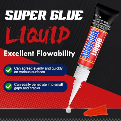 12 X 3g Super Glue Liquid, Fast Drying All-Purpose Cyanoacrylate(CA) Glue - size: Liquid