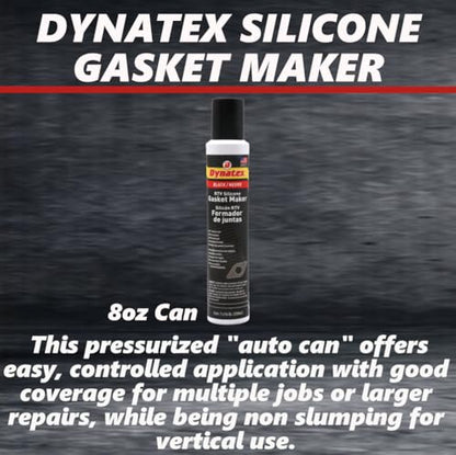 Dynatex Black RTV Silicone Gasket Maker 7.4oz Automatic Can (1 Pack) - size: 8 Ounces