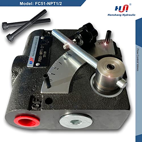 Hydraulic Adjustable Flow Directional Control Valve (1/2" NPT Port, 30 GPM, FC51 without Relief) - size: 1/2" NPT Port, 30 GPM, style: FC51 without Relief