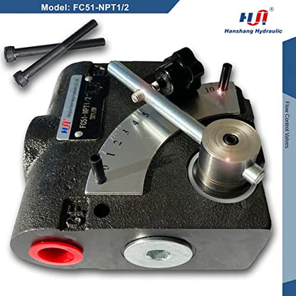Hydraulic Adjustable Flow Directional Control Valve (1/2" NPT Port, 30 GPM, FC51 without Relief) - size: 1/2" NPT Port, 30 GPM, style: FC51 without Relief