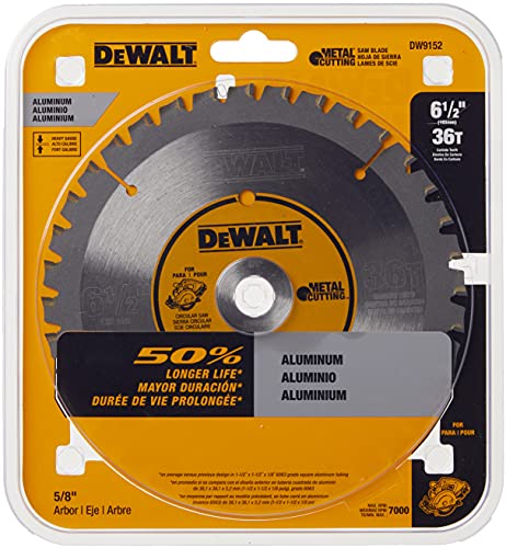 DEWALT Circular Saw Blade, 6 1/2 Inch, 36 Tooth, Aluminum Cutting (DW9152)