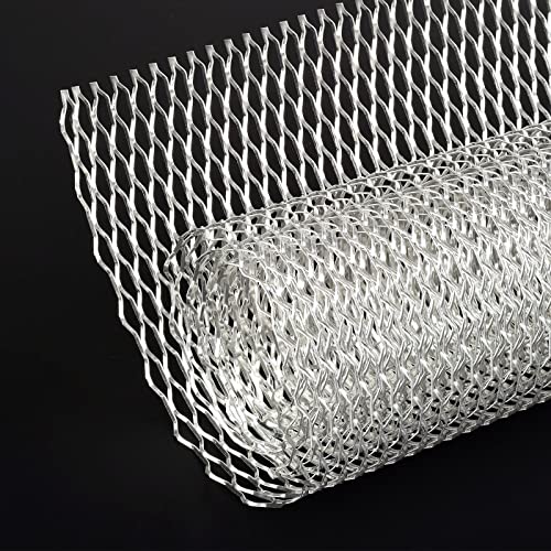 AggAuto 47x16 inches Car Pickup Truck Grill Mesh 8x25mm Seagull Hole Silver - color: Silver, size: 8x25mm Seagull