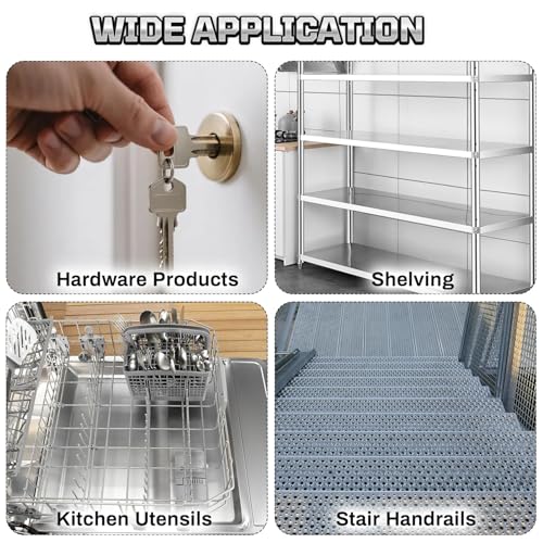 430 Stainless Steel Sheet Metal, 12" x 8", 22 Gauge (0.8mm) Stainless Steel Plate, Cut to Size Metal Sheet for Crafts, Kitchen & Office, 1 Pack - size: 12" x 8" x 0.03"