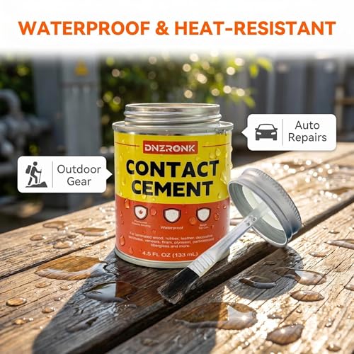 Contact Cement Adhesive 4.5 Oz, Professional Neoprene Contact Adhesive, Strong Bonding for Woodworking, Leather, Repairs and Crafts, Heat-Resistant, Quick-Drying