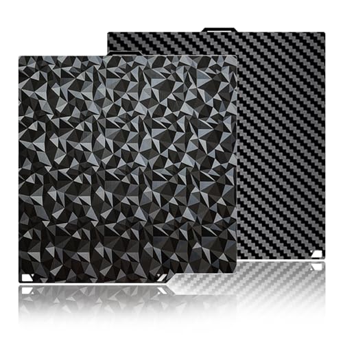 Diamond+Carbon Plate for ELEGOO Centauri Carbon Build Plate 260x271mm, Dual-Sided PEO PET Magnetic Spring Steel Bed CC/CC2 Plate, High-Temp Resistant Printing Surface for ELEGOO CC/CC2 3D Printer - size: 260x271mm for Centauri Carbon