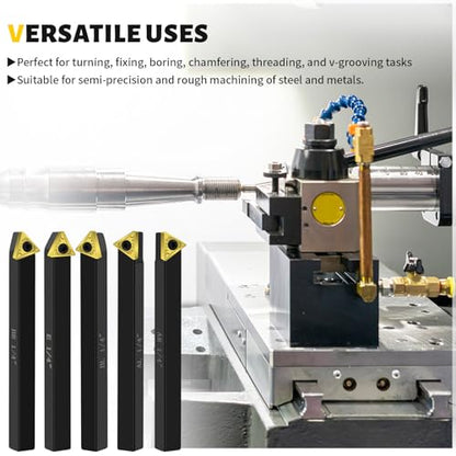 Metal Lathe Cutting Tools,5pcs 1/4" Shank - size: 1/4"