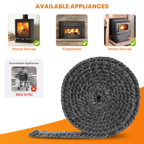 Stanbroil Stove Gasket Tape, 1/2" Width, 1/4" Thick, 72" Length - size: 1/2" Wide - 1/4" Thick