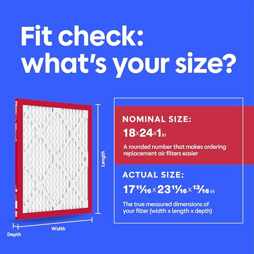 Filtrete 18x24x1 Air Filter, MERV 11, MPR 1000, Allergens & Pet Dander, 3-Month AC and Furnace Filters, Cleaner Air, Reliable Airflow, 2 HVAC Filters (Actual Size 17.68 x 23.68 x 0.81 in) - size: 18x24x1
