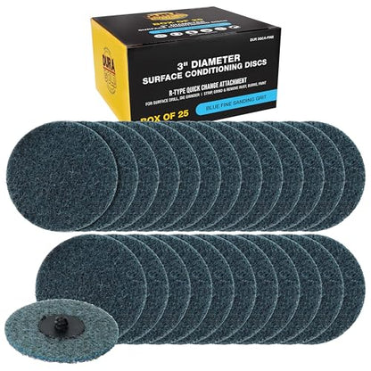 Dura-Gold 3" Surface Conditioning Discs Blue Fine Sanding Grit, Box of 25 - style: Fine