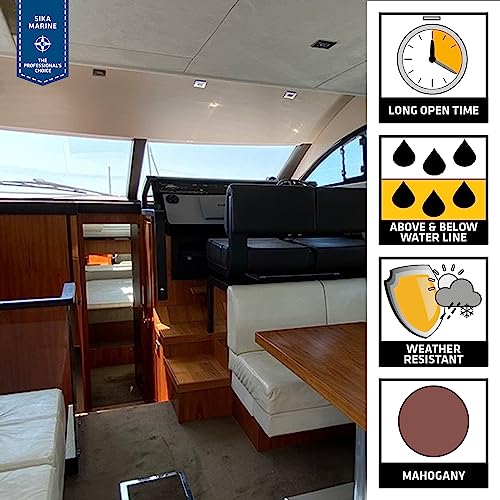 SIKA Sikaflex-291 LOT, Mahogany, Marine Adhesive & Sealant, Long Open Time PU Sealant, All-Purpose for Above/Below Water Line, NSF Approved 10.1 fl oz, - color: Mahogany