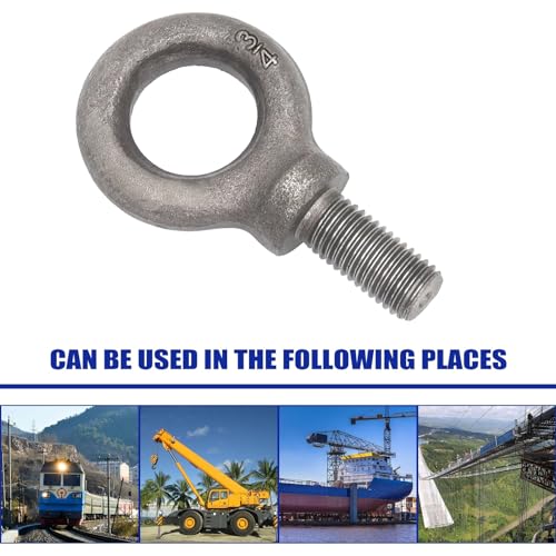 Lifting Shoulder Eye Bolt 3/4"-10 X 1-1/2", 1 Pcs, Industrial Grade Heavy Duty Forged Steel for Truck Tractor Bucket Use As Towing&Pulling Point - size: 3/4"-10