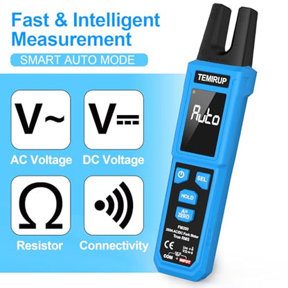 Digital Clamp Meter Multimeter with U-Shaped Jaw, AC/DC Amp Meter