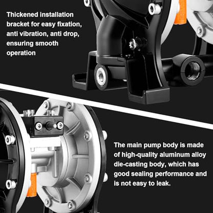MXBAOHENG Air Operated Double Diaphragm Pump, Aluminum Alloy Body, 48L/min - size: 48L/min