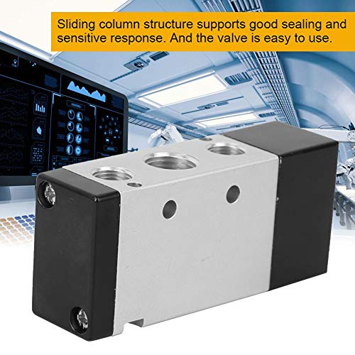 Hilitand 2 Position 5 Way Pneumatic Control Valve, Air Valve Aluminum Alloy Mechanical Accessory for Commutation in Home or Industrial(4A410-15 G1/2in)