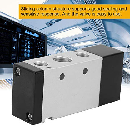 Hilitand 2 Position 5 Way Pneumatic Control Valve, Air Valve Aluminum Alloy Mechanical Accessory for Commutation in Home or Industrial(4A410-15 G1/2in)