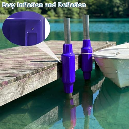 Dock Bumpers for Poles 2/4/6 Pack, Dock Post Bumpers 2" Diameter, Dock Bumpers for Docking Pole Bumpers for Post Slip-on Vertical Soft UV-Resistant Marine Grade Vinyl Black/White/Blue/Grey/Red/Purple - style: Purple-2 Pack