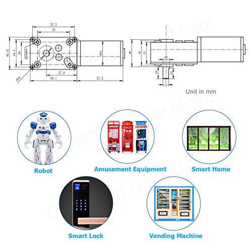 DC 12V 250RPM 2Kg.cm 8mm Single Shaft Self-Locking Reversible Worm Gear Motor with Cable, High Torque Speed Reduction Motor, Turbine Electric Gearbox Motor - size: Single Shaft, style: 12V 250RPM