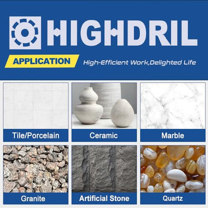 HIGHDRIL 5/8-11 Diamond Hole Saw Kit for Tile Marble Brick,1/4"-4"(6-100mm) - size: Thread Set 10