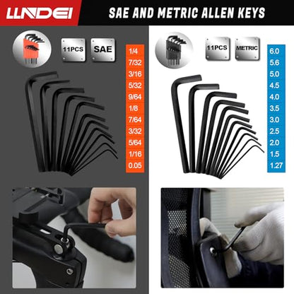 LLNDEI 3/8" Drive 12-Point Socket Set 71Pcs SAE/Metric CR-V - size: 71pcs 3/8 inch Drive Socket Set