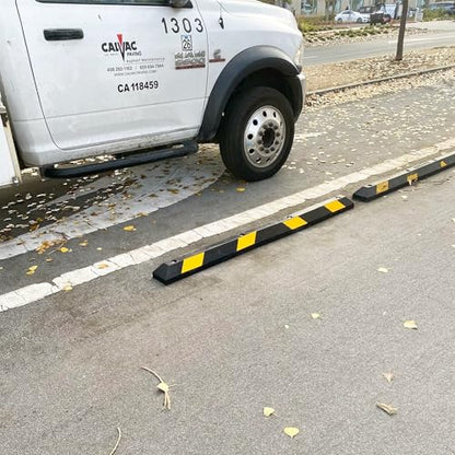 Guardian Rubber Parking Stopper Curb, Mounting Holes, Hi-Vis Yellow, 6 Ft - size: 6 Foot
