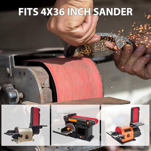4x36 Ceramic 80 Grit Sanding Belts for Belt Sander, 2 Pack - color: Ceramic, size: 80 Grit