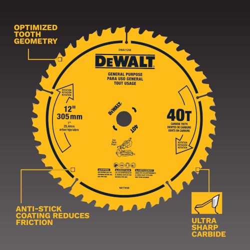 DEWALT 12 in. 40T General Purpose Saw Blade (DWA11240)