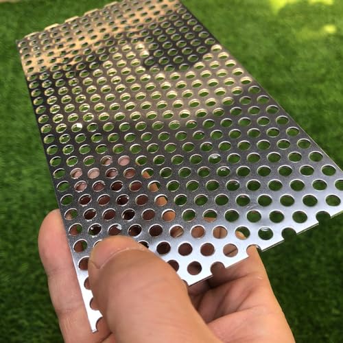 Aluminum Perforated Metal Sheets 16 Gauge 7.8 inch by 3.9 inch Expanded Metal Mesh Aluminum Opening 1/5" 0.2 inch (About 5 mm) Perforated Steel Sheet Aluminum Mesh Screen Decorative Metal Mesh - size: 7.8" X 3.9"