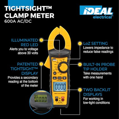 Ideal 61-757 - 600A AC/DC TRMS TightSight Clamp Meter