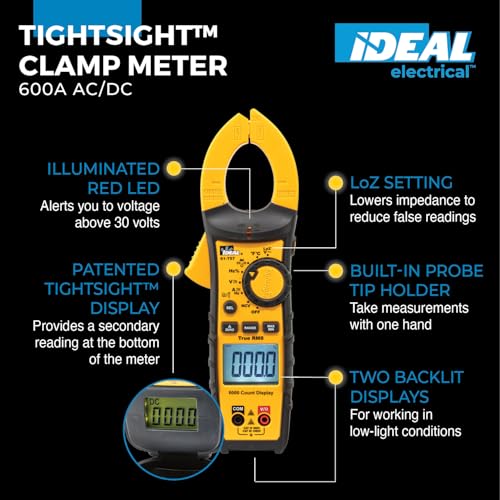 Ideal 61-757 - 600A AC/DC TRMS TightSight Clamp Meter