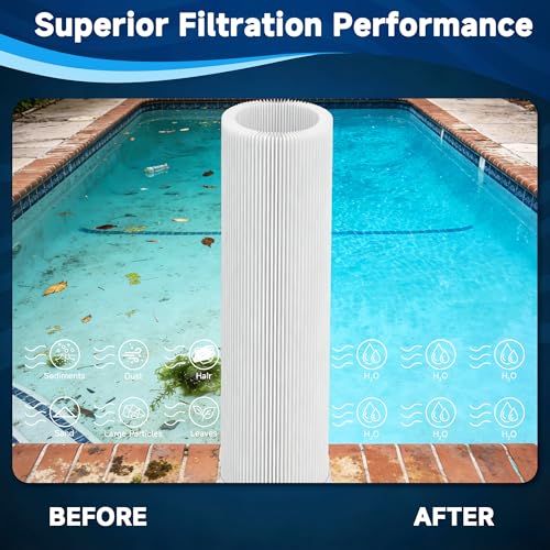 Yoojequa® CCP420 Pool Filter Cartridge Compatible with C-7471, Clean and Clear Plus 420, PCC105, FC-1977, R173576, 570-0425-07, 178584, 817-0106, 160301, 4 x 105 Sq. Ft Pool Filter Cartridge, 4 Pack - size: C-7471 4 Pack