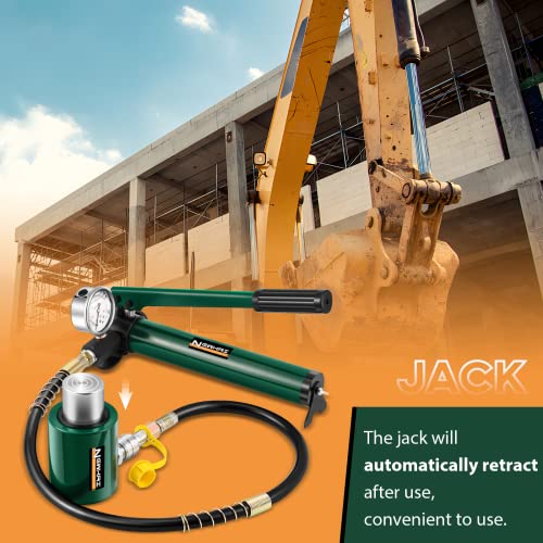 Newhai 20T Hydraulic Ram Kit & CP-180 Pump with Pressure Gauge, 2" Stroke - style: 20 ton Jack+cp180 Pump