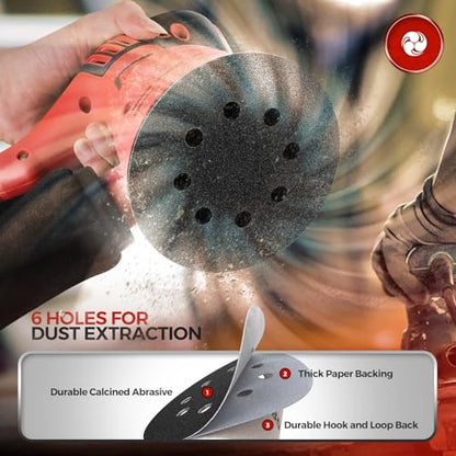 100PCS 5 Inch Sanding Discs 120 Grit Random Orbit Sander Sandpaper - style: Silicon Carbide