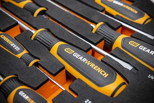 GEARWRENCH 9 Piece Slotted Screwdriver Set | GWMSSCRSL - size: (Pack of 1), style: Slotted Drivers