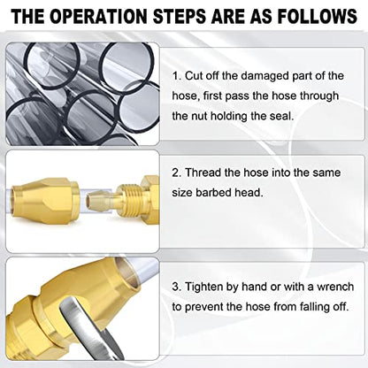 ChillWaves Brass Air Reusable Replacement Fitting,Hose-End Repair Fitting 1/4" ID Polyurethane Hose（1/4" Barb）x 1/4" NPT Rigid(5-PACK) - size: 1/4" Barb x 1/4" MNPT (1/4" ID 3/8" OD)