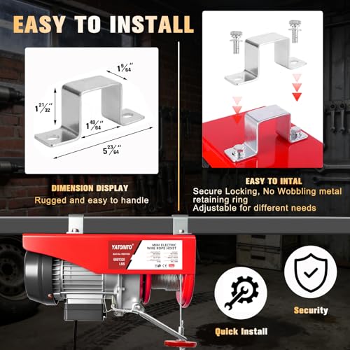 Electric Hoist, 1320 lbs Electric Winch with 328 ft Wireless & 13ft Wired Remote Control, Single/Double Slings, 40 ft Single Cable Lifting Height, Lift Hoist for Garage, Warehouses, Attic - style: 1320lbs Wireless/Wired