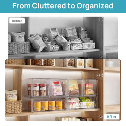 Vtopmart Clear Stackable Storage Drawers, 6 Pack Large Organizer Set - style: 2 Wide+4 Medium