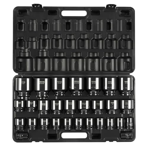 VEVOR 3/4" Drive Impact Socket Set, 29 Piece, CR-MO - size: 3/4" 29PCS