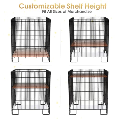 Carbon Steel Wire Dump Bin Storage Rack, 32*24in Height 50lbs Load Capacity