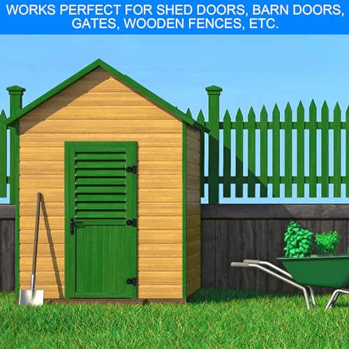 Heavy Duty Gate Hinges 3.5 inch 8 Pack Extra Thick Industrial T Barn Door Hinges Shed Door Hinges for Large Wooden Gates Wood Fence Outdoor - Black Iron Finish (Screws Included) - color: Black, size: 3.5"-8 Pack